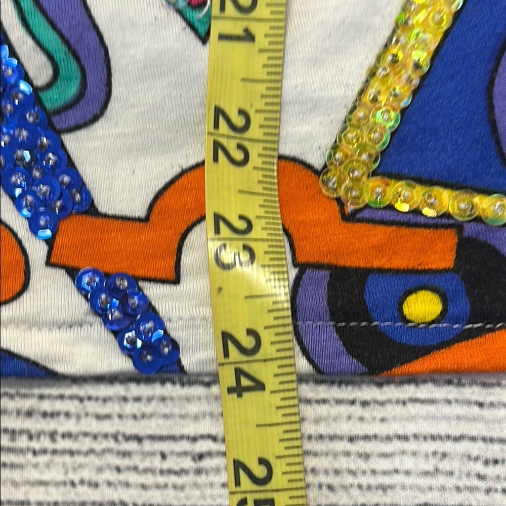Carlo Ferranti Sz M/L Sequins/Bling Sleeveless Tank Top with Graphic Design - Picture 7 of 10